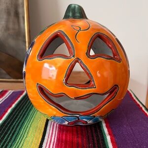 Colorful Ceramic Pumpkin Lantern